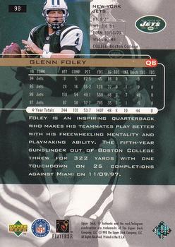 1998 SP Authentic #98 Glenn Foley Back