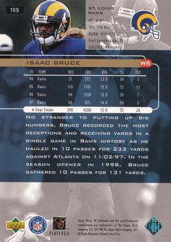 1998 SP Authentic #109 Isaac Bruce Back