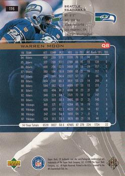 1998 SP Authentic #116 Warren Moon Back