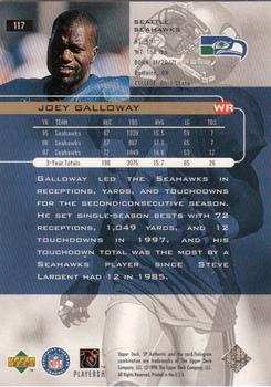 1998 SP Authentic #117 Joey Galloway Back