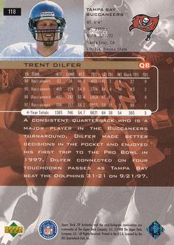 1998 SP Authentic #118 Trent Dilfer Back