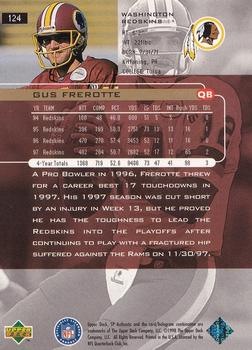 1998 SP Authentic #124 Gus Frerotte Back