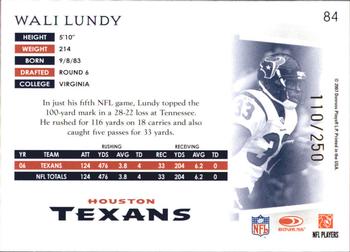 2007 Donruss Threads - Bronze Holofoil #84 Wali Lundy Back