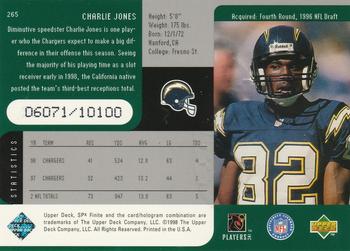 1998 SPx Finite #265 Charlie Jones Back