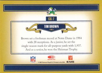 2007 Donruss Threads - College Greats #CG-7 Tim Brown Back
