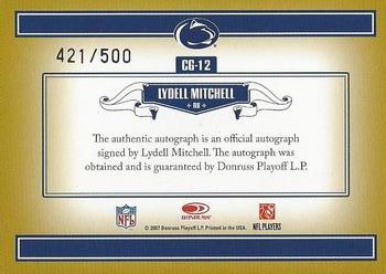 2007 Donruss Threads - College Greats Autographs #CG-12 Lydell Mitchell Back