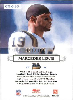 2007 Donruss Threads - College Gridiron Kings Gold Holofoil #CGK-33 Marcedes Lewis Back