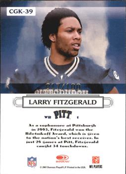 2007 Donruss Threads - College Gridiron Kings Gold Holofoil #CGK-39 Larry Fitzgerald Back