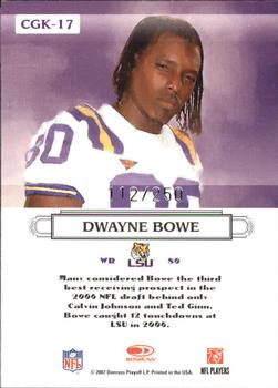 2007 Donruss Threads - College Gridiron Kings Silver Holofoil #CGK-17 Dwayne Bowe Back