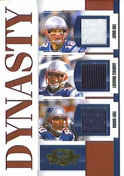 2007 Donruss Threads - Dynasty Materials #D-6 Tom Brady / Laurence Maroney  / Troy Brown Front
