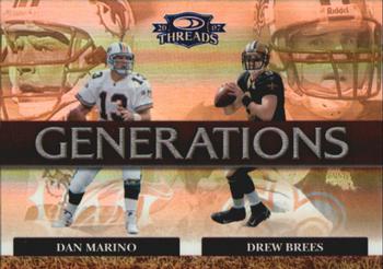 2007 Donruss Threads - Generations Blue #G-1 Dan Marino / Drew Brees Front