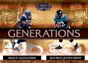 2007 Donruss Threads - Generations Blue #G-12 Shaun Alexander / Maurice Jones-Drew Front