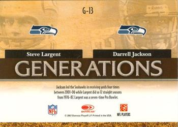 2007 Donruss Threads - Generations Gold #G-13 Steve Largent / Darrell Jackson Back