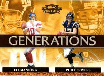 2007 Donruss Threads - Generations Gold #G-14 Eli Manning / Philip Rivers Front