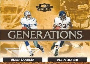 2007 Donruss Threads - Generations Gold #G-2 Deion Sanders / Devin Hester Front