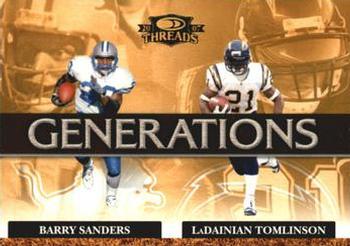 2007 Donruss Threads - Generations Gold #G-3 Barry Sanders / LaDainian Tomlinson Front