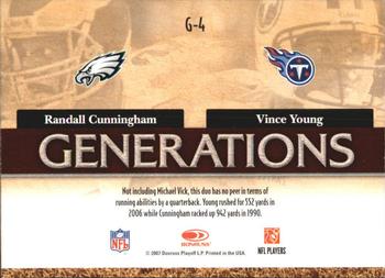 2007 Donruss Threads - Generations Gold #G-4 Randall Cunningham / Vince Young Back