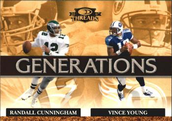 2007 Donruss Threads - Generations Gold #G-4 Randall Cunningham / Vince Young Front