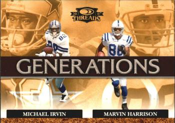 2007 Donruss Threads - Generations Gold #G-5 Michael Irvin / Marvin Harrison Front