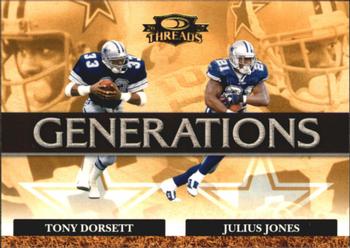 2007 Donruss Threads - Generations Gold #G-10 Tony Dorsett / Julius Jones Front