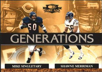 2007 Donruss Threads - Generations Gold #G-11 Mike Singletary / Shawne Merriman Front