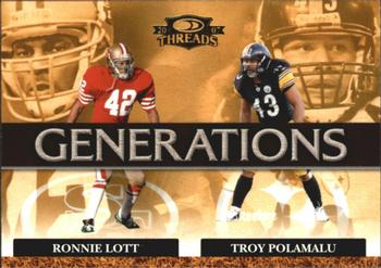 2007 Donruss Threads - Generations Gold #G-15 Ronnie Lott / Troy Polamalu Front