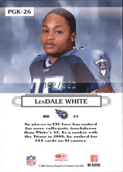 2007 Donruss Threads - Pro Gridiron Kings Silver Holofoil #PGK-26 LenDale White Back