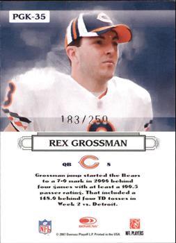 2007 Donruss Threads - Pro Gridiron Kings Silver Holofoil #PGK-35 Rex Grossman Back