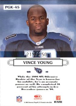 2007 Donruss Threads - Pro Gridiron Kings Silver Holofoil #PGK-45 Vince Young Back
