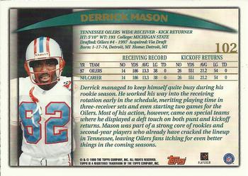 1998 Topps #102 Derrick Mason Back