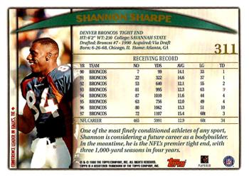 1998 Topps #311 Shannon Sharpe Back
