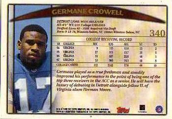 1998 Topps #340 Germane Crowell Back
