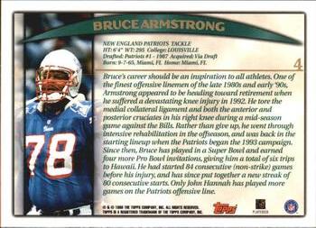 1998 Topps #4 Bruce Armstrong Back