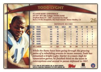 1998 Topps #26 Todd Lyght Back