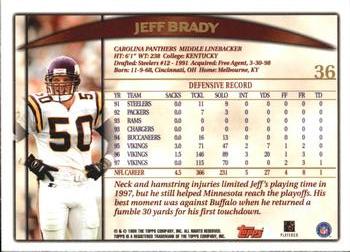1998 Topps #36 Jeff Brady Back