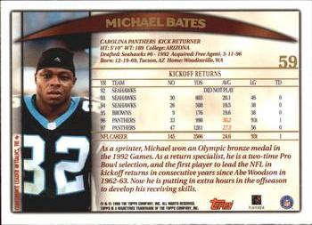 1998 Topps #59 Michael Bates Back