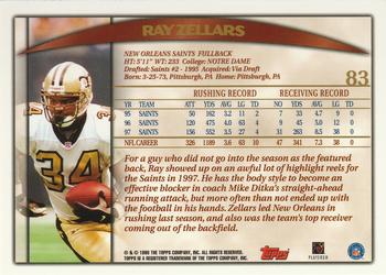 1998 Topps #83 Ray Zellars Back
