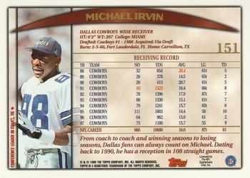 1998 Topps #151 Michael Irvin Back