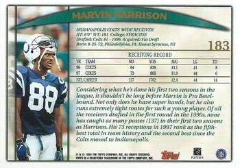 1998 Topps #183 Marvin Harrison Back