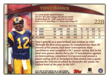 1998 Topps #228 Tony Banks Back