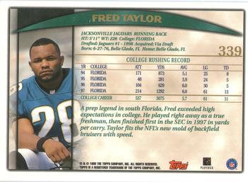 1998 Topps #339 Fred Taylor Back