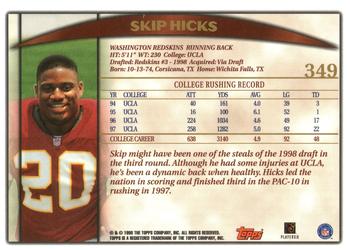 1998 Topps #349 Skip Hicks Back