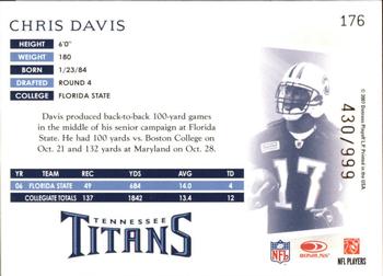 2007 Donruss Threads - Retail Rookies #176 Chris Davis Back