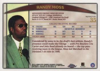 1998 Topps Chrome #35 Randy Moss Back