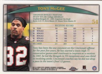 1998 Topps Chrome #54 Tony McGee Back