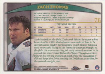 1998 Topps Chrome #76 Zach Thomas Back