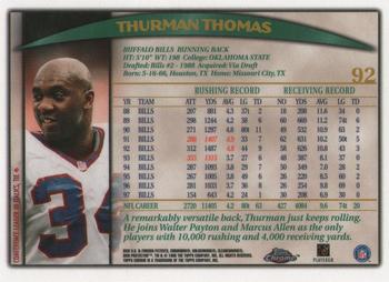 1998 Topps Chrome #92 Thurman Thomas Back