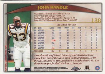 1998 Topps Chrome #138 John Randle Back