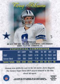 1998 Topps Gold Label #5 Troy Aikman Back