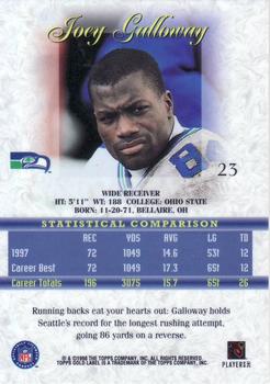 1998 Topps Gold Label #23 Joey Galloway Back